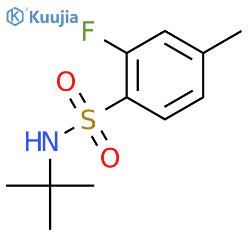 Benzenesulfonamide, N-(1,1-dimethylethyl)-2-fluoro-4-methyl- structure