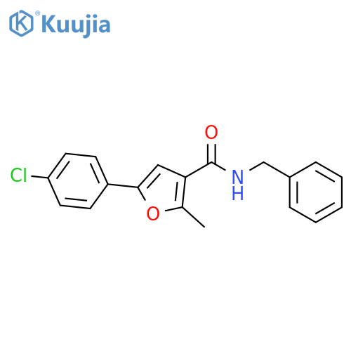 N-benzyl-5-(4-chlorophenyl)-2-methylfuran-3-carboxamide structure