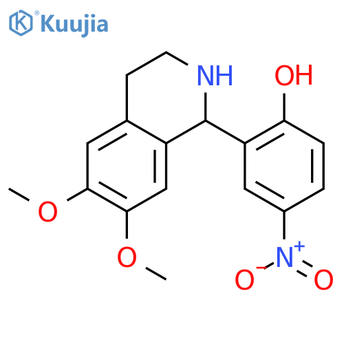 Phenol, 4-nitro-2-(1,2,3,4-tetrahydro-6,7-dimethoxy-1-isoquinolinyl)- structure