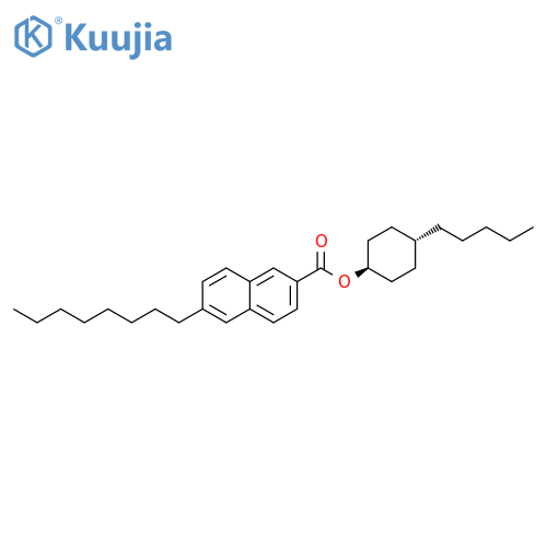 2-Naphthalenecarboxylic acid, 6-octyl-, 4-pentylcyclohexyl ester, trans- structure