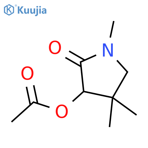 2-Pyrrolidinone, 3-(acetyloxy)-1,4,4-trimethyl-, (R)- structure