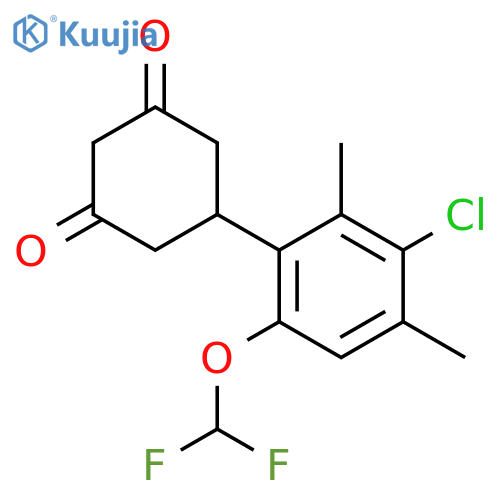 1,3-Cyclohexanedione, 5-[3-chloro-6-(difluoromethoxy)-2,4-dimethylphenyl]- structure