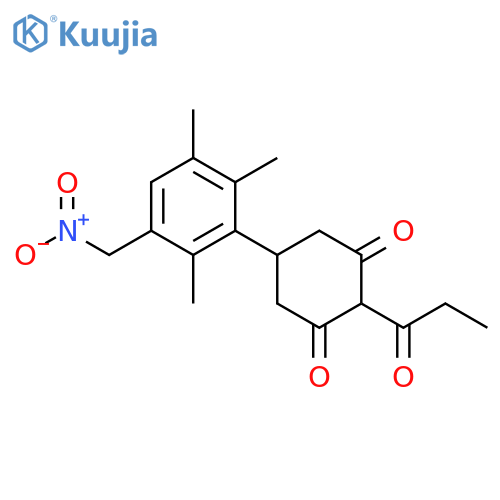 1,3-Cyclohexanedione, 2-(1-oxopropyl)-5-[2,3,6-trimethyl-5-(nitromethyl)phenyl]- structure