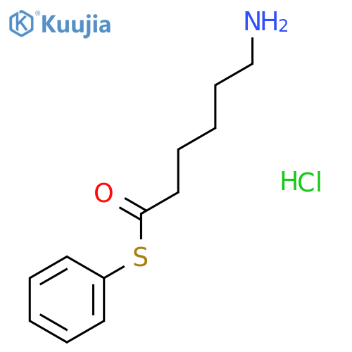 Hexanethioic acid, 6-amino-, S-phenyl ester, hydrochloride structure