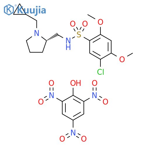 Benzenesulfonamide, 5-chloro-N-[[1-(cyclopropylmethyl)-2-pyrrolidinyl]methyl]-2,4-dimethoxy-, (S)-, compd. with 2,4,6-trinitrophenol (9CI) structure