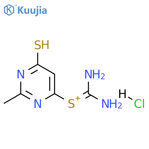 Carbamimidothioic acid, 1,6-dihydro-2-methyl-6-thioxo-4-pyrimidinylester, monohydrochloride structure