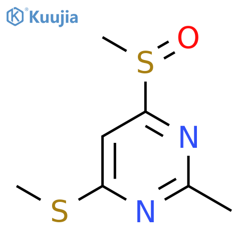 Pyrimidine, 2-methyl-4-(methylsulfinyl)-6-(methylthio)- structure