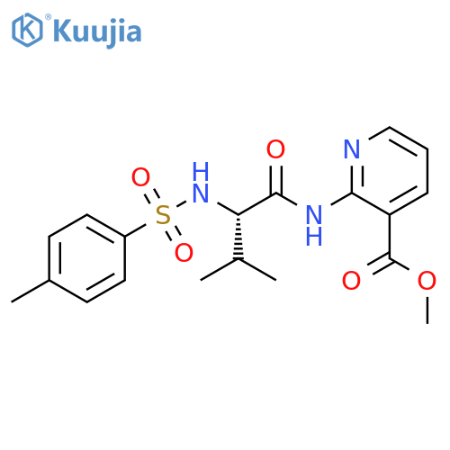 3-Pyridinecarboxylic acid, 2-[[3-methyl-2-[[(4-methylphenyl)sulfonyl]amino]-1-oxobutyl]amino]-, methyl ester, (S)- (9CI) structure
