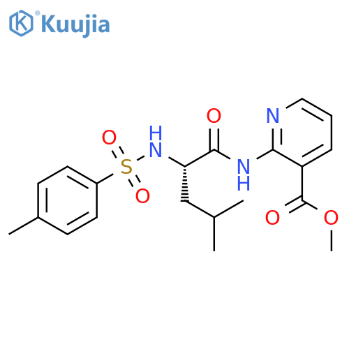 3-Pyridinecarboxylic acid, 2-[[4-methyl-2-[[(4-methylphenyl)sulfonyl]amino]-1-oxopentyl]amino]-, methyl ester, (S)- (9CI) structure