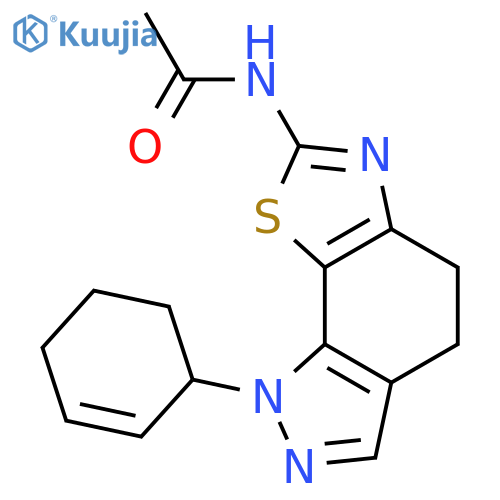 Acetamide,N-[1-(2-cyclohexen-1-yl)-4,5-dihydro-1H-pyrazolo[4,3-g]benzothiazol-7-yl]- structure
