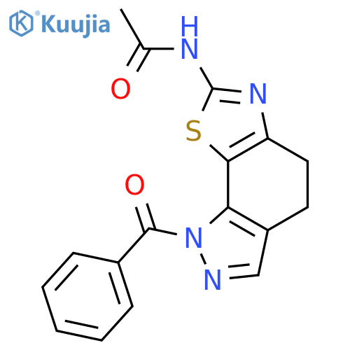 Acetamide,N-(1-benzoyl-4,5-dihydro-1H-pyrazolo[4,3-g]benzothiazol-7-yl)- structure