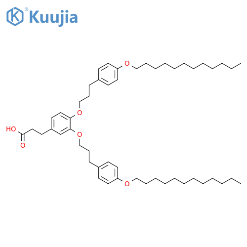 BENZENEPROPANOIC ACID, 3,4-BIS[3-[4-(DODECYLOXY)PHENYL]PROPOXY]- structure