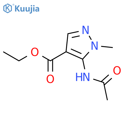 1H-Pyrazole-4-carboxylic acid, 5-(acetylamino)-1-methyl-, ethyl ester structure