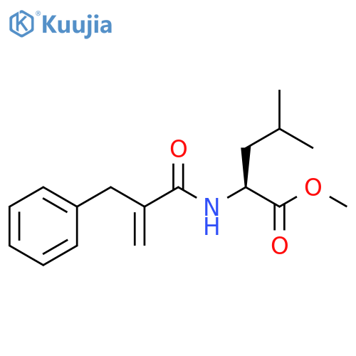 L-Leucine, N-(2-methylene-1-oxo-3-phenylpropyl)-, methyl ester structure