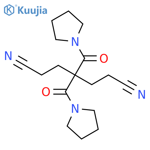 Pyrrolidine, 1,1'-[2,2-bis(2-cyanoethyl)-1,3-dioxo-1,3-propanediyl]bis- structure