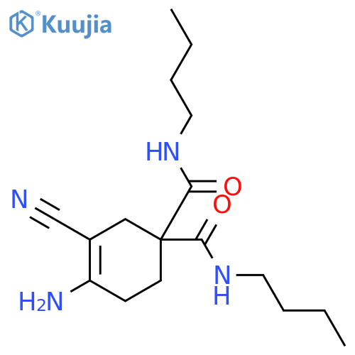 3-Cyclohexene-1,1-dicarboxamide, 4-amino-N,N'-dibutyl-3-cyano- structure