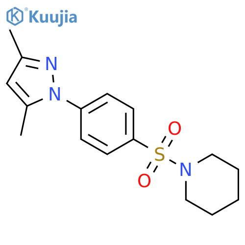 Piperidine, 1-[[4-(3,5-dimethyl-1H-pyrazol-1-yl)phenyl]sulfonyl]- structure