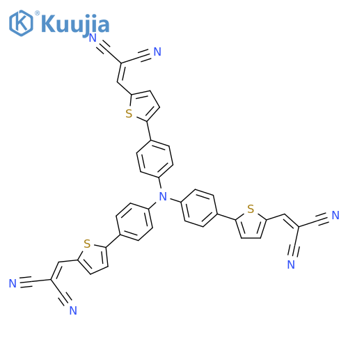 Tris[4-(5-dicyanomethylidenemethyl-2-thienyl)phenyl]amine structure
