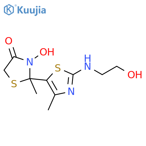 4-Thiazolidinone, 3-hydroxy-2-[2-[(2-hydroxyethyl)amino]-4-methyl-5-thiazolyl]-2-methyl- structure
