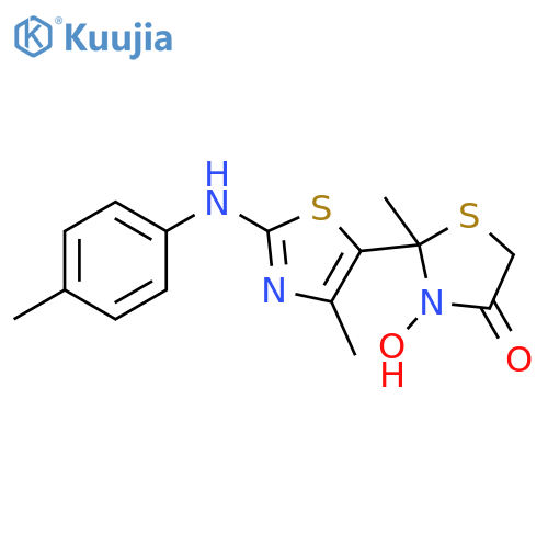 4-Thiazolidinone, 3-hydroxy-2-methyl-2-[4-methyl-2-[(4-methylphenyl)amino]-5-thiazolyl]- structure
