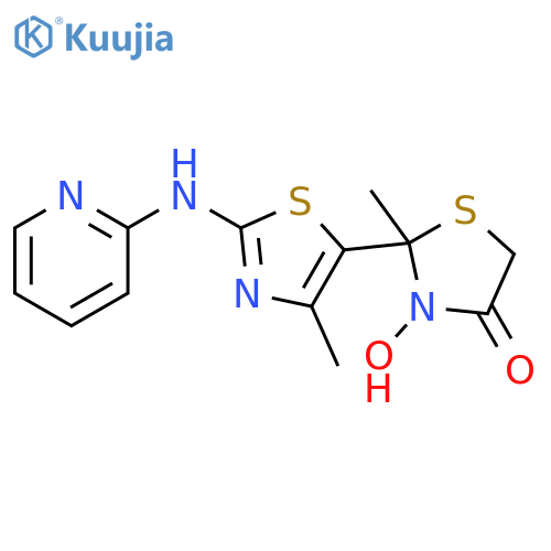 4-Thiazolidinone,3-hydroxy-2-methyl-2-[4-methyl-2-(2-pyridinylamino)-5-thiazolyl]- structure