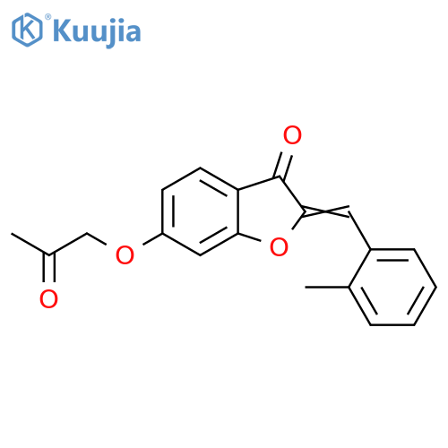 (2Z)-2-[(2-methylphenyl)methylidene]-6-(2-oxopropoxy)-1-benzofuran-3-one structure