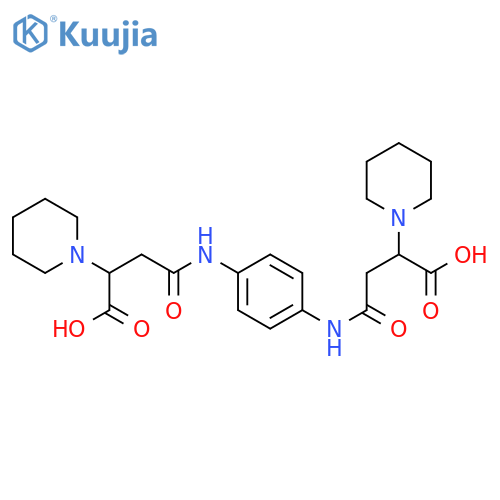 3-({4-3-carboxy-3-(piperidin-1-yl)propanamidophenyl}carbamoyl)-2-(piperidin-1-yl)propanoic acid structure