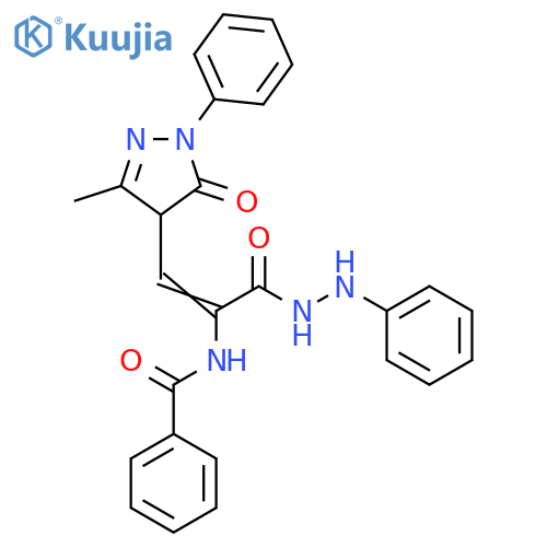 2-Propenoic acid, 2-(benzoylamino)-3-(4,5-dihydro-3-methyl-5-oxo-1-phenyl-1H-pyrazol-4-yl)-, 2-phenylhydrazide structure
