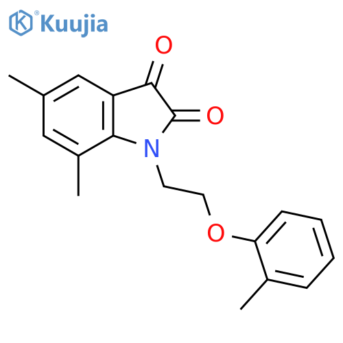 5,7-dimethyl-1-2-(2-methylphenoxy)ethyl-2,3-dihydro-1H-indole-2,3-dione structure