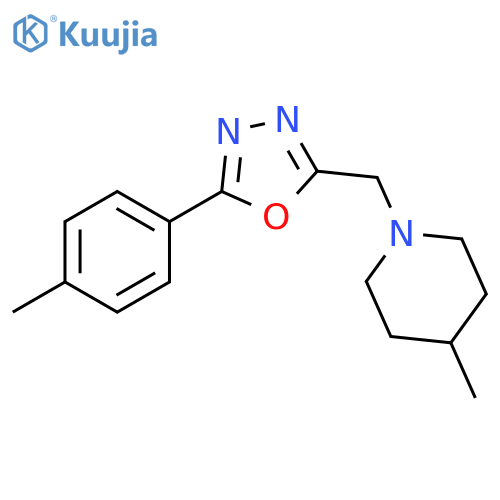 4-methyl-1-{5-(4-methylphenyl)-1,3,4-oxadiazol-2-ylmethyl}piperidine structure