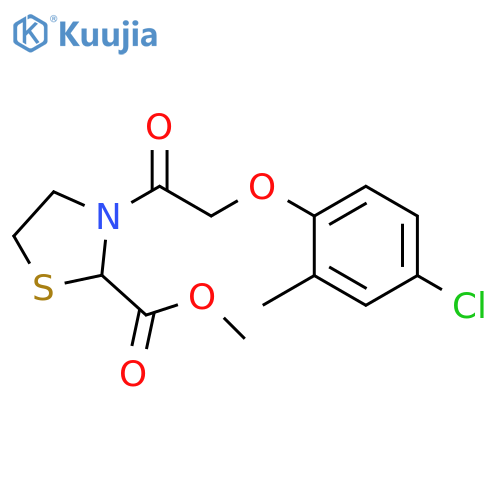 2-Thiazolidinecarboxylic acid, 3-[(4-chloro-2-methylphenoxy)acetyl]-,methyl ester structure