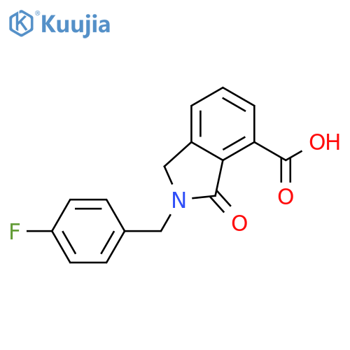 2-(4-Fluoro-benzyl)-3-oxo-2,3-dihydro-1H-isoindole-4-carboxylic acid structure