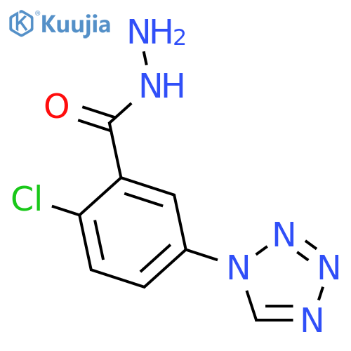 2-Chloro-5-(1H-tetrazol-1-yl)benzohydrazide structure