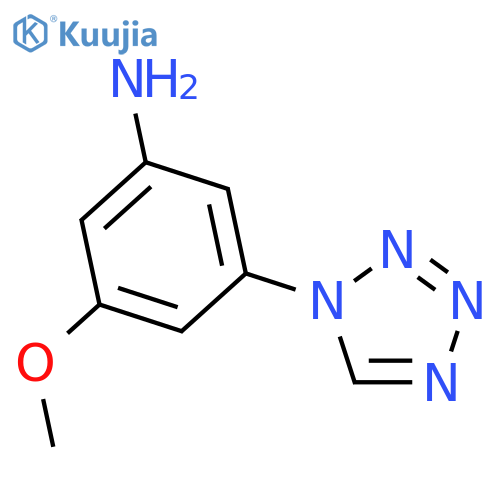3-methoxy-5-(1H-tetraazol-1-yl)aniline structure