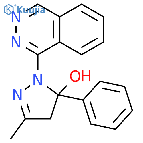 1H-Pyrazol-5-ol, 4,5-dihydro-3-methyl-5-phenyl-1-(1-phthalazinyl)- structure