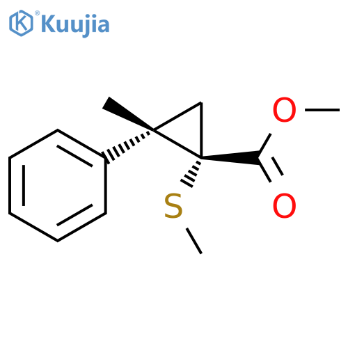 Cyclopropanecarboxylic acid, 2-methyl-1-(methylthio)-2-phenyl-, methylester, trans- structure