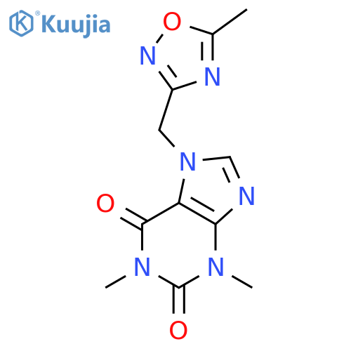 1H-Purine-2,6-dione,3,7-dihydro-1,3-dimethyl-7-[(5-methyl-1,2,4-oxadiazol-3-yl)methyl]- structure