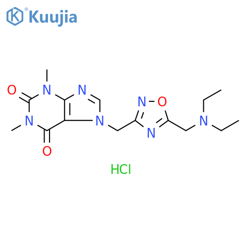 1H-Purine-2,6-dione,7-[[5-[(diethylamino)methyl]-1,2,4-oxadiazol-3-yl]methyl]-3,7-dihydro-1,3-dimethyl-, monohydrochloride structure