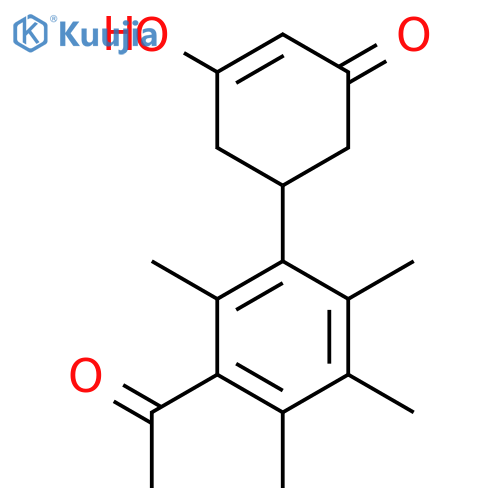 2-Cyclohexen-1-one, 5-(3-acetyl-2,4,5,6-tetramethylphenyl)-3-hydroxy- structure