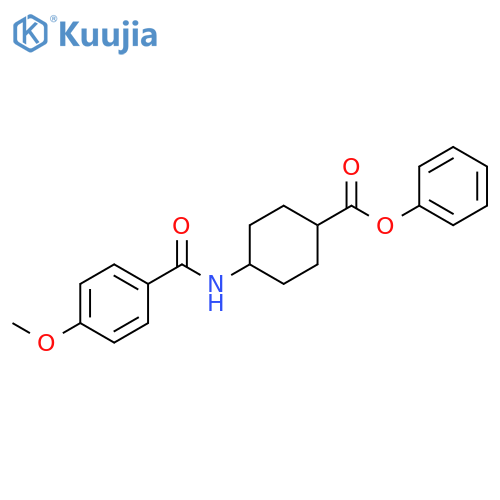 Cyclohexanecarboxylic acid, 4-[(4-methoxybenzoyl)amino]-, phenylester structure