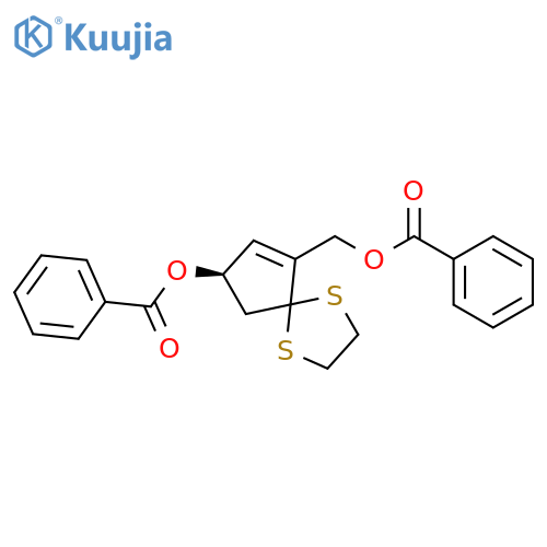 1,4-Dithiaspiro[4.4]non-6-ene-6-methanol, 8-(benzoyloxy)-, benzoate, (R)- (9CI) structure