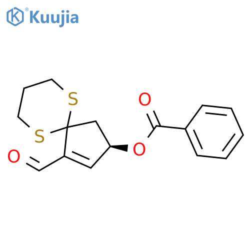 6,10-Dithiaspiro[4.5]dec-1-ene-1-carboxaldehyde, 3-(benzoyloxy)-, (R)- structure