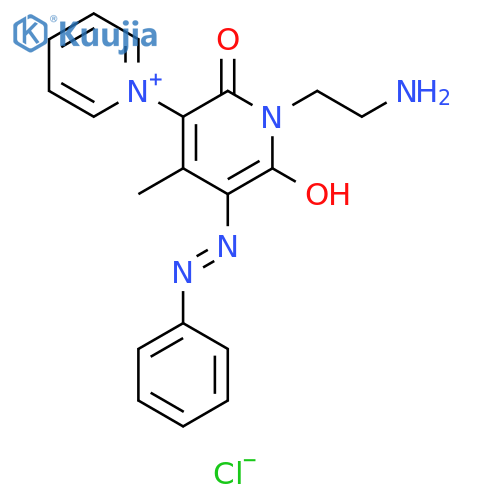 1,3'-Bipyridinium, 1'-(2-aminoethyl)-6'-hydroxy-4'-methyl-2'-oxo-5'-(2-phenyldiazenyl)-, chloride (1:1) structure
