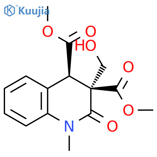 3,4-Quinolinedicarboxylic acid,1,2,3,4-tetrahydro-3-(hydroxymethyl)-1-methyl-2-oxo-, dimethyl ester,cis- structure