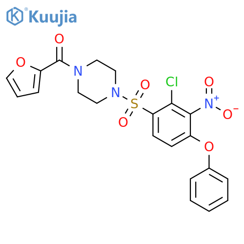 Methanone, [4-[(2-chloro-3-nitro-4-phenoxyphenyl)sulfonyl]-1-piperazinyl]-2-furanyl- structure
