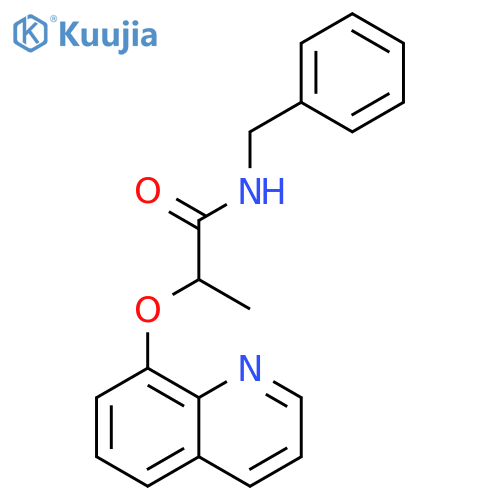 Propanamide, N-(phenylmethyl)-2-(8-quinolinyloxy)- structure