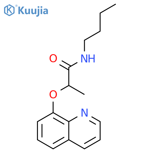 Propanamide, N-butyl-2-(8-quinolinyloxy)- structure