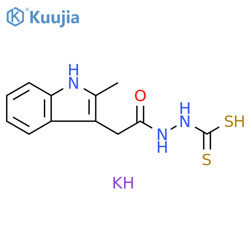 1H-Indole-3-acetic acid, 2-methyl-, 2-(dithiocarboxy)hydrazide, monopotassium salt (9CI) structure