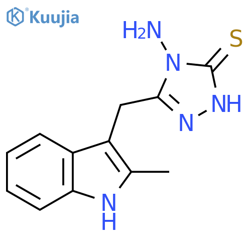 3H-1,2,4-Triazole-3-thione, 4-amino-2,4-dihydro-5-[(2-methyl-1H-indol-3-yl)methyl]- structure