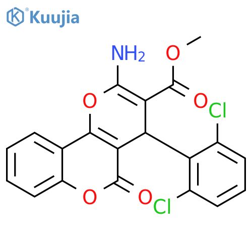 methyl 2-amino-4-(2,6-dichlorophenyl)-5-oxo-4H,5H-pyrano3,2-cchromene-3-carboxylate structure